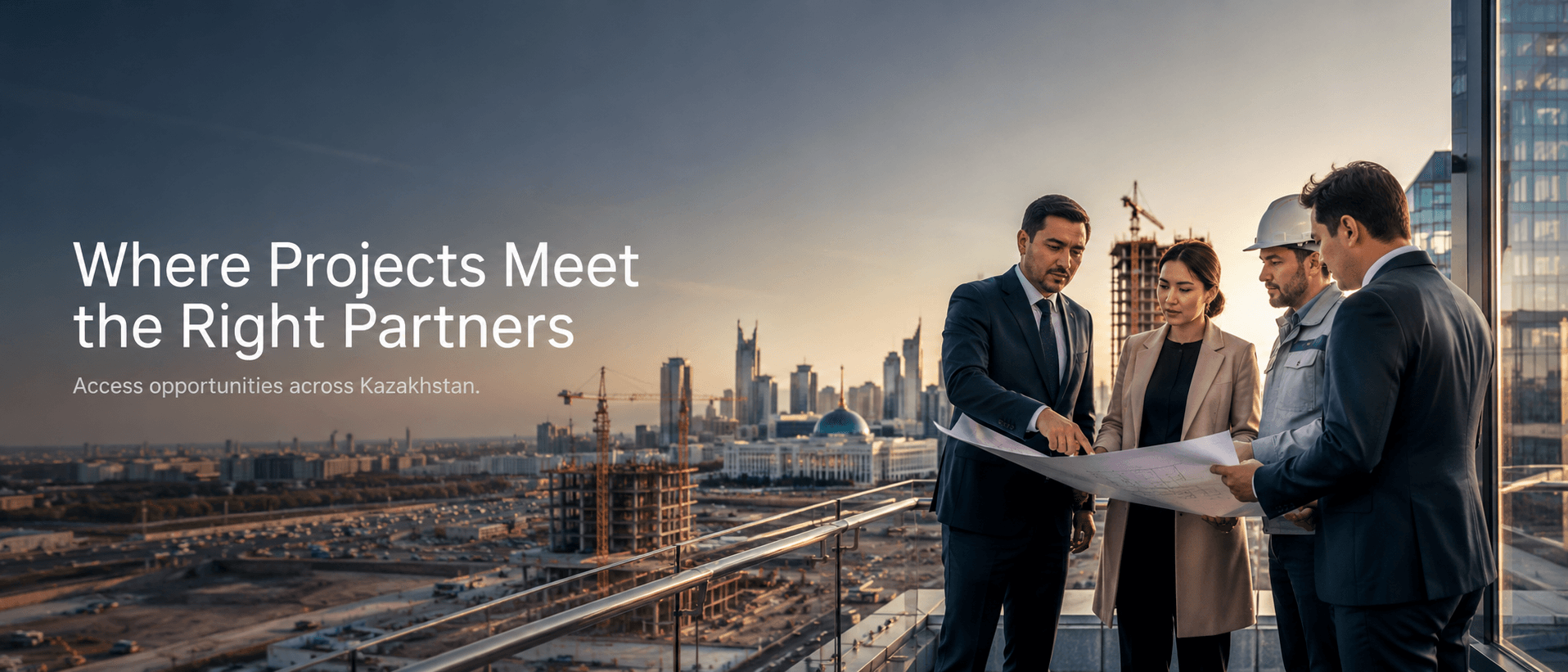Where Projects Meet the Right Partners — Access opportunities across Kazakhstan.